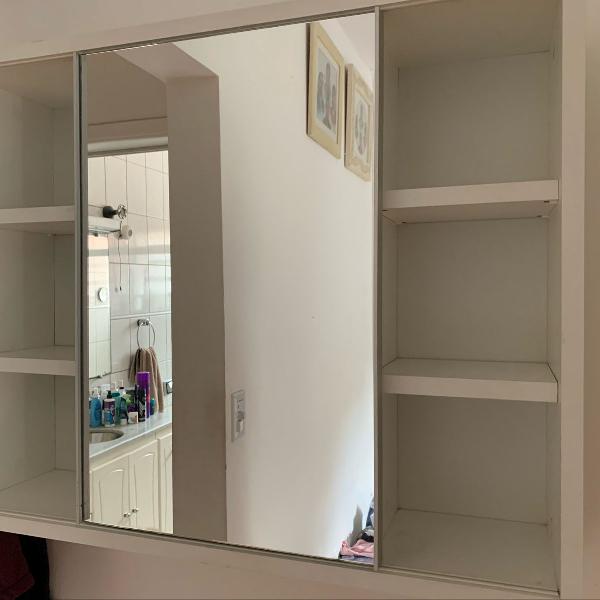 armário de parede com espelho para banheiro