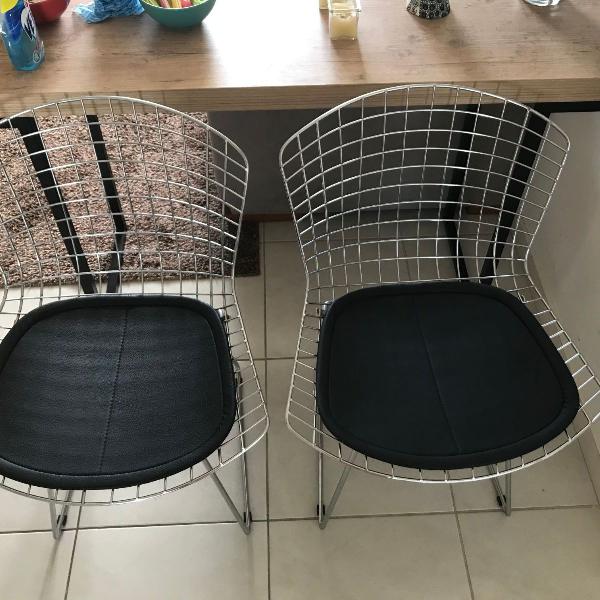 cadeiras cromadas bertoia c/ almofadas