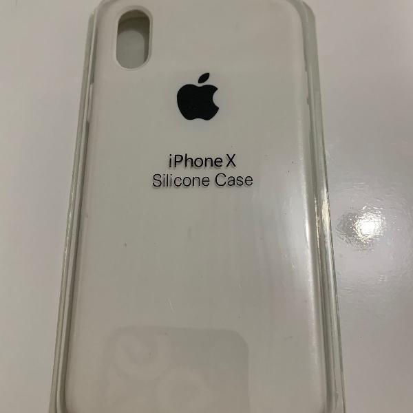 case apple iphone x silicone branca original usada