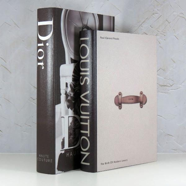 conj 2 livros caixa decorativo louis vuitton e dior moda