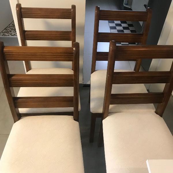 conjunto 4 cadeiras veneza interiores - madeira maciça -