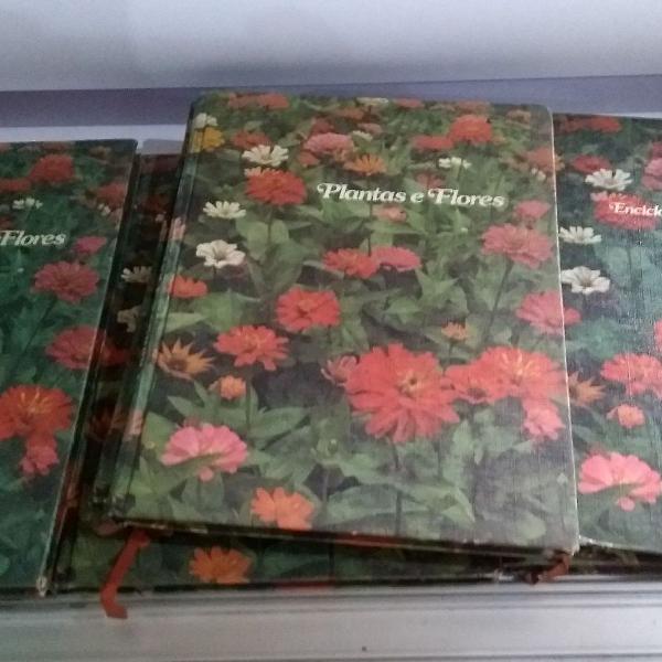 enciclopédia de plantas e flores 5 volumes mais 1