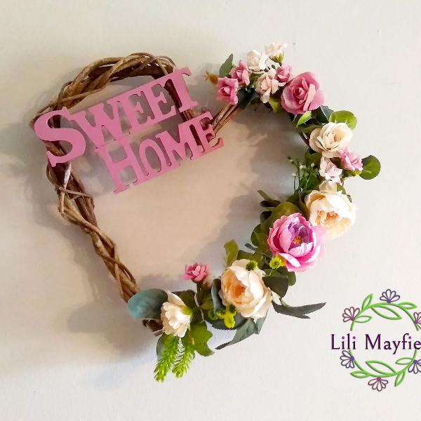 guirlanda floral sweet home lili mayfield arranjo coração