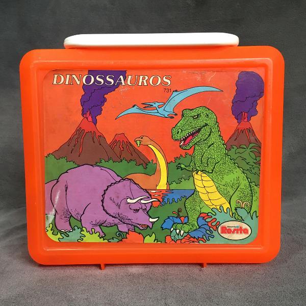 lancheira anos 80 dinossauros brinquedos rosita