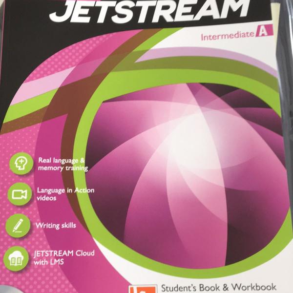 livro de inglês, american jetstream, intermediate a, casa