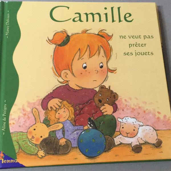 livro em francês camille ne veut pas preter ses jouets
