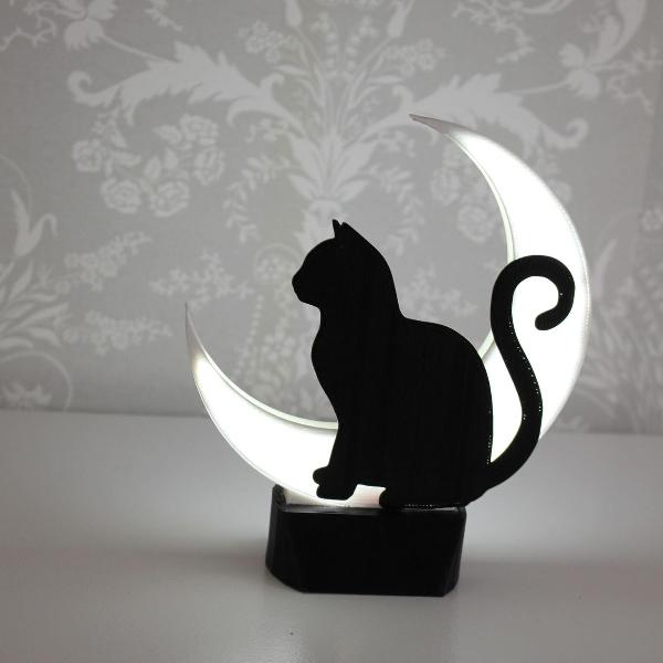 luminária gato na lua