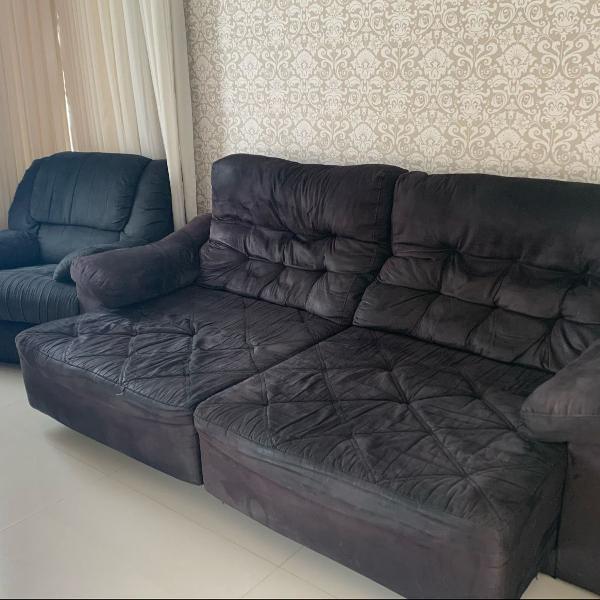 sofá retrátil e reclinável usado