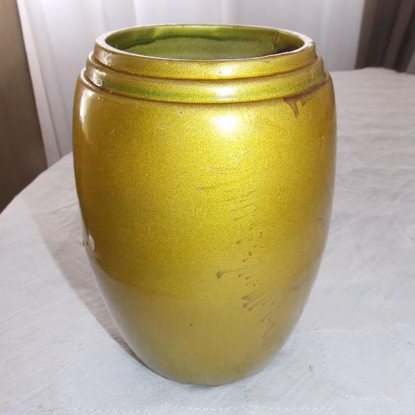 vaso antigo dourado em porcelana