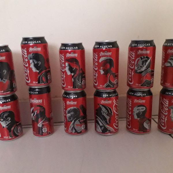 12 latinhas Coca-Cola Vingadores Ultimato
