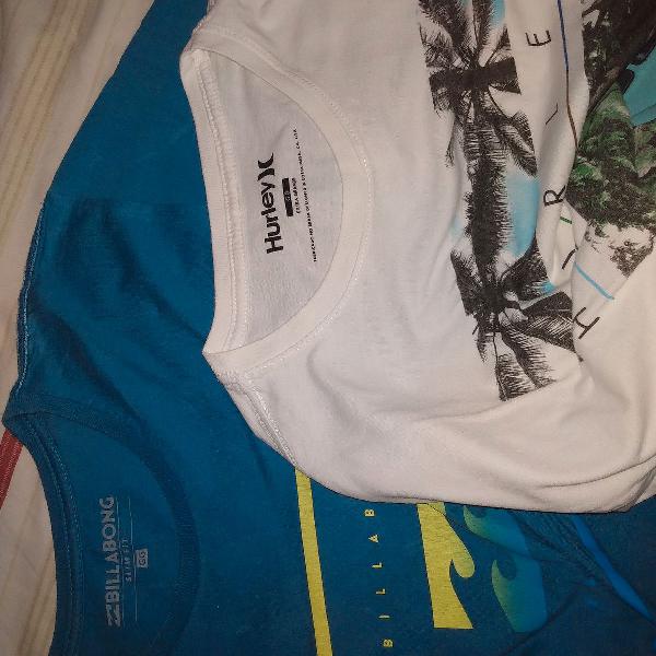 2 camisas Surf Hurley e Billabong pouco usadas GG R$129