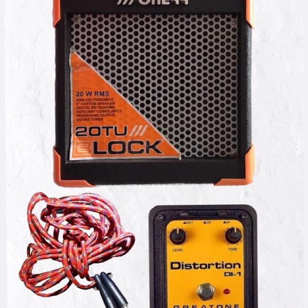 amplificador onerr block 20 Tu + pedal de efeito greatone