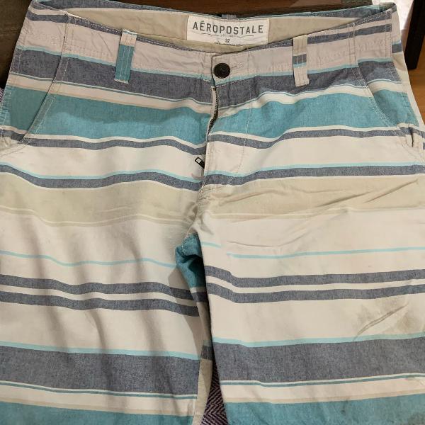 bermuda masculina, brim listras, aeropostale, tamanho 32