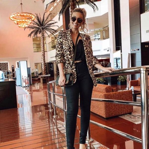 blazer animal print luxuoso