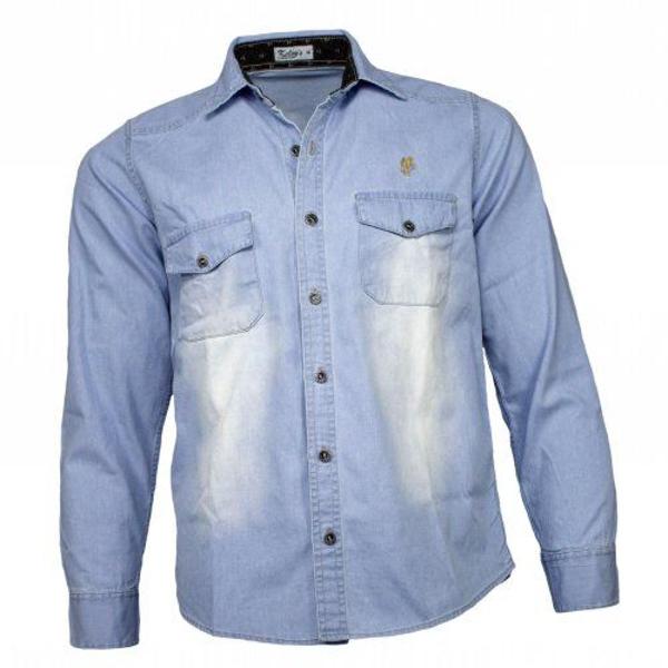 camisa jeans masculina delave