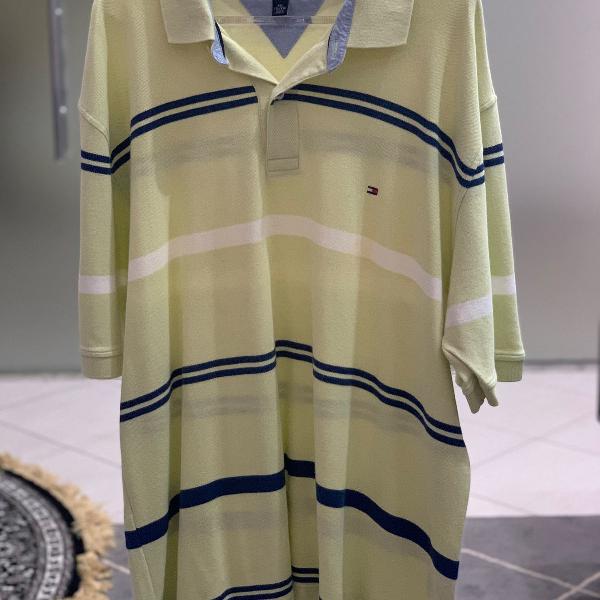 camisa polo listrada tommy hilfiger