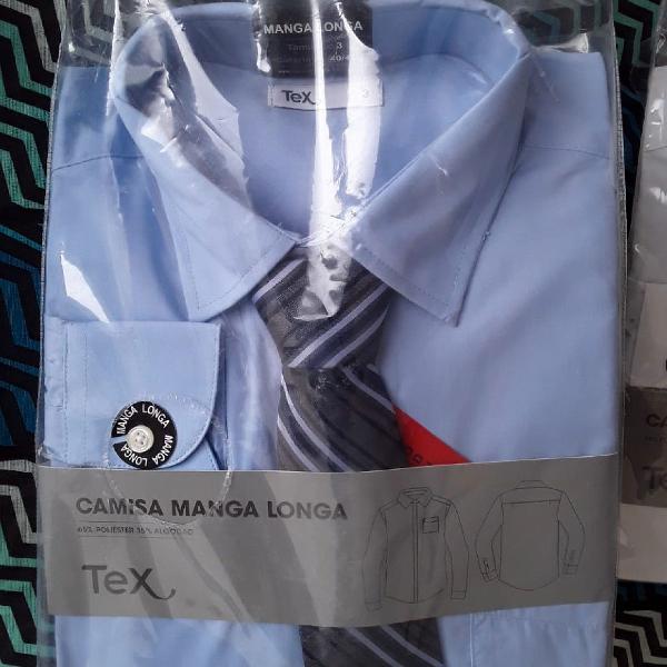 camisa social manga longa com gravata