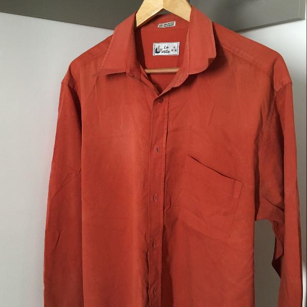 camisa social vintage vermelha, la ville