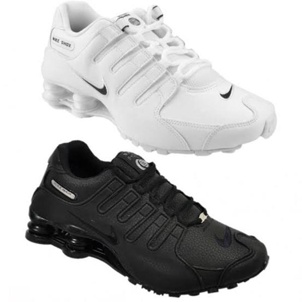 combo 2 pares nike shox nz 4 molas tamanho 39 branco e preto