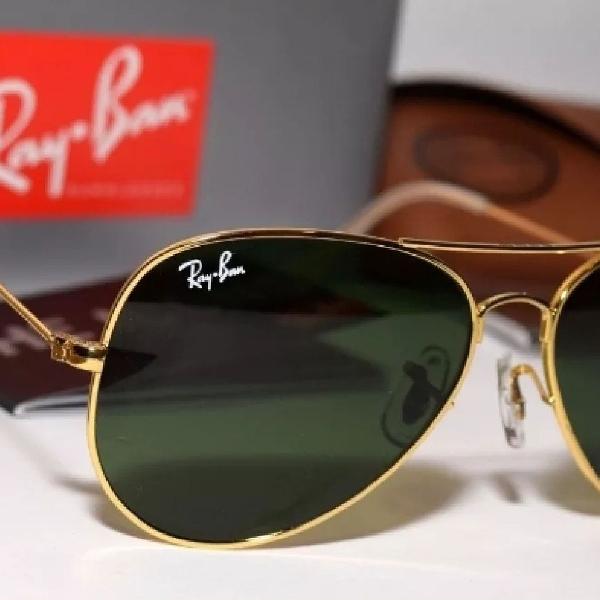 culos Ray Ban Rb3026 Aviador Verde Preto Masculino Cristal