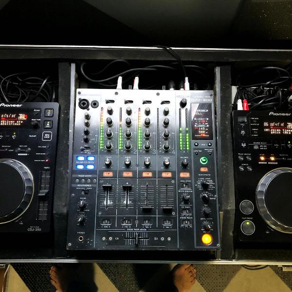 kit cdj 350 mixer djm 800 pioneer + case