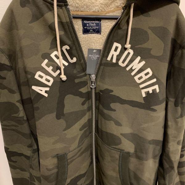 moletom abercrombie fitch militar com forro novo xxl