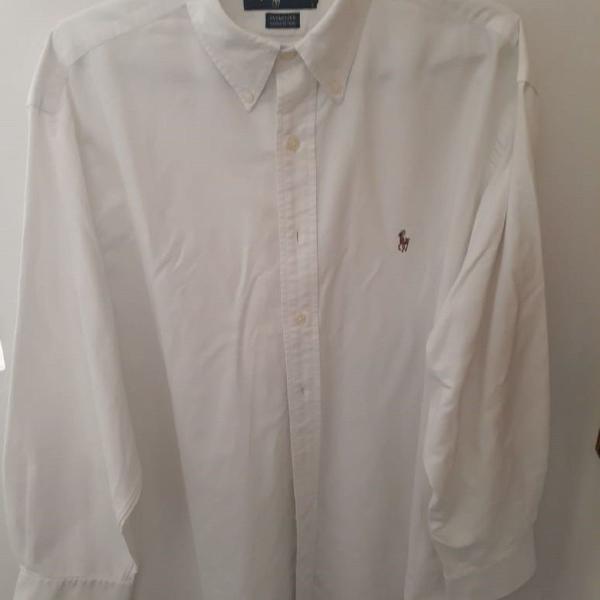 ralph lauren, camisa social de algodão branco