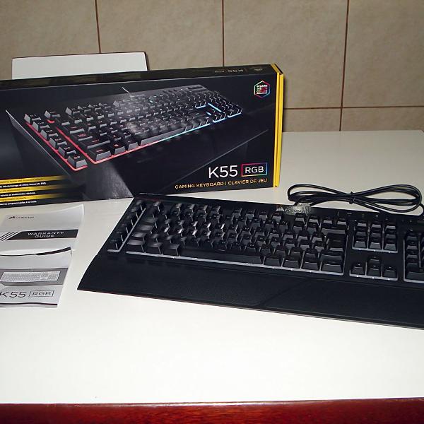 teclado corsair k55 rgb gamer novo na caixa