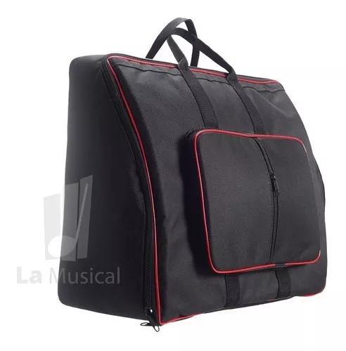 Capa Bag Para Acordeon 80 Baixos Master Luxo Vivo Vermelho