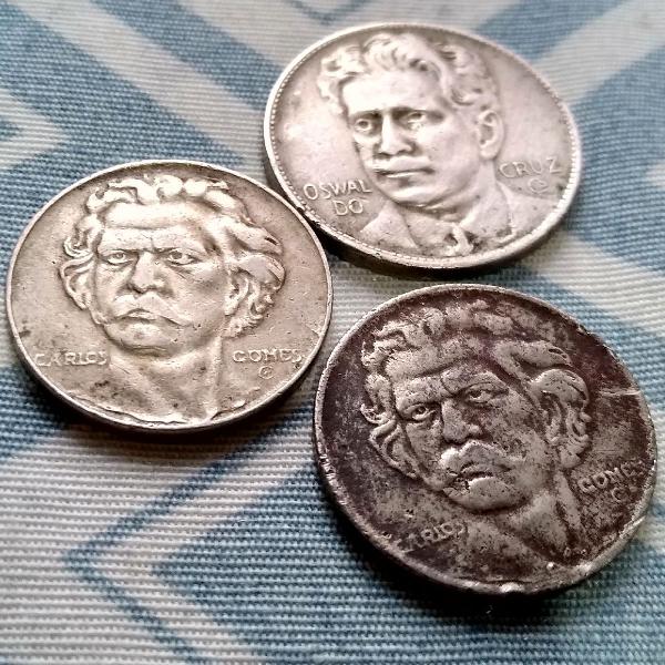 Lote 3 moedas de Réis, anos 30