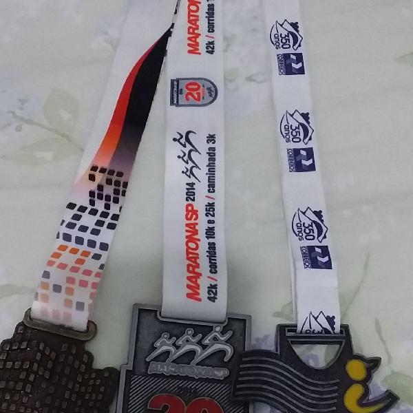 Medalhas de corridas Meia Maratona Sp e corrida do carteiro