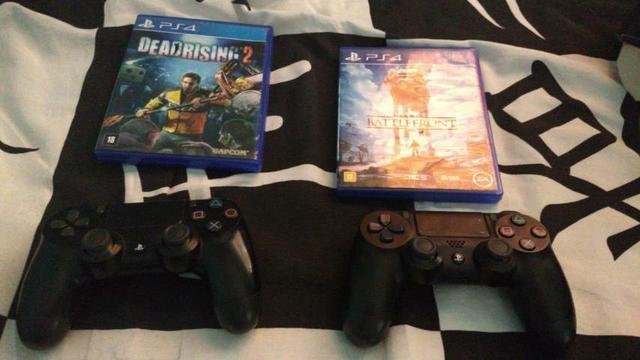 Ps4 500gb,2 controles e 4 jogos