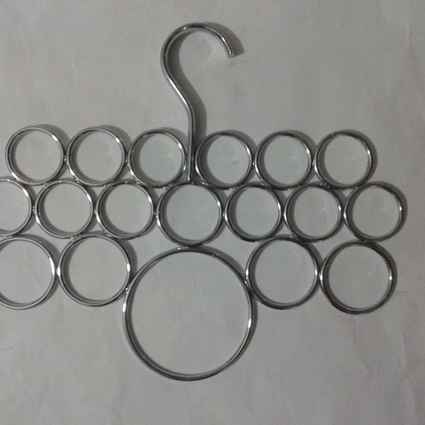 cabide organizador para lenços / gravatas - metal cromado