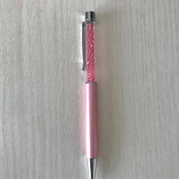 caneta rosa swarovski
