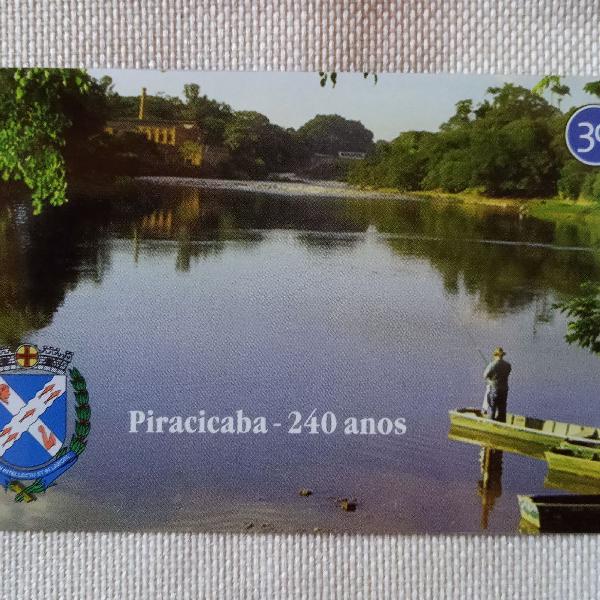 cartão telefônico raro aniversário de Piracicaba