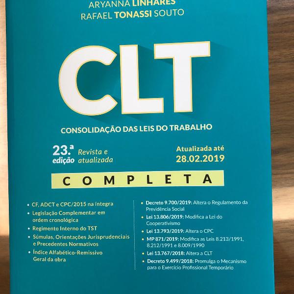 clt - completa (2019 - 23ª edição) renato saraiva