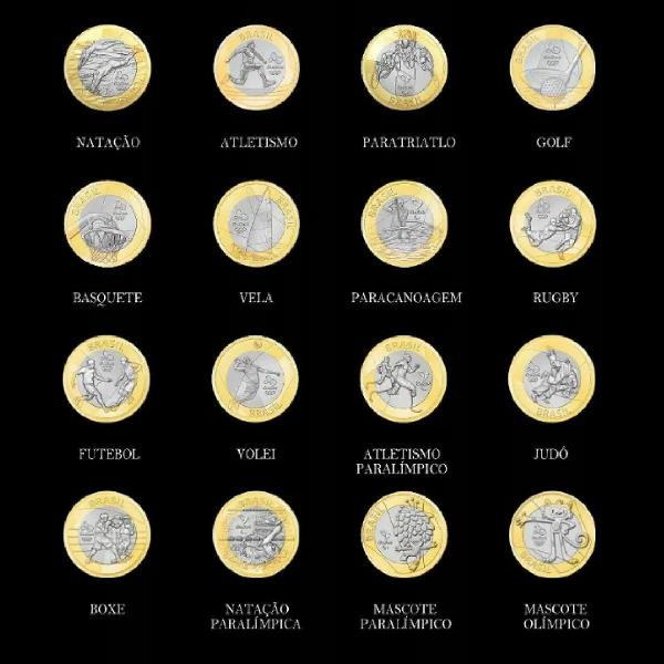 kit as 16 moedas das olimpíadas para colecionadores