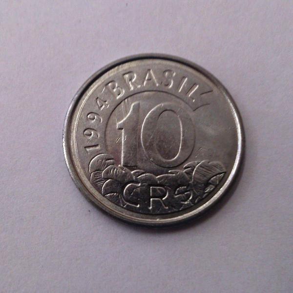 moeda brasil 10 cruzeiros reais ano 1994