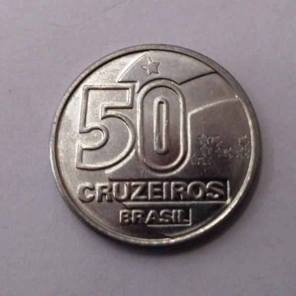 moeda brasil 50 cruzeiros ano 1991