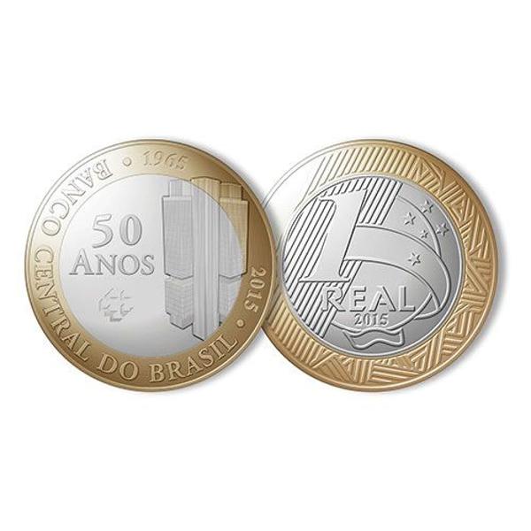 moeda comemorativa - 50 anos do banco central do brasil