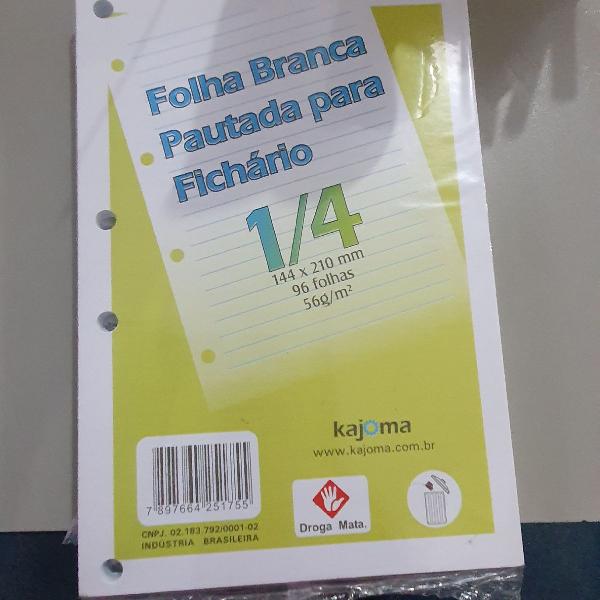 refil para fichário 1/4 - com 4 refis