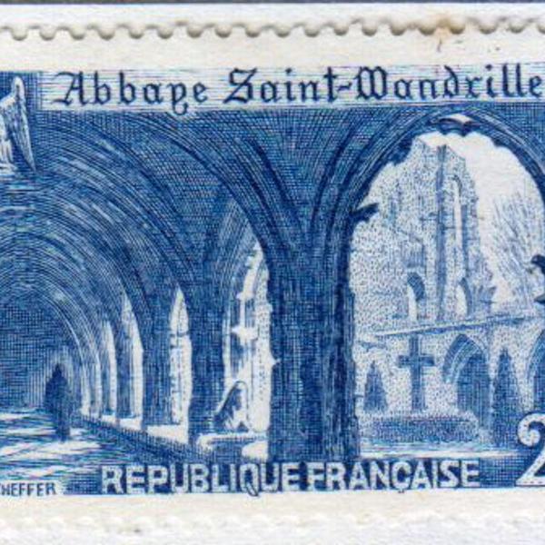 selo postal antigo frança - 1949 25 francs. abbaye