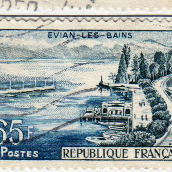 selo postal antigo frança 1957-1959 65f turismo