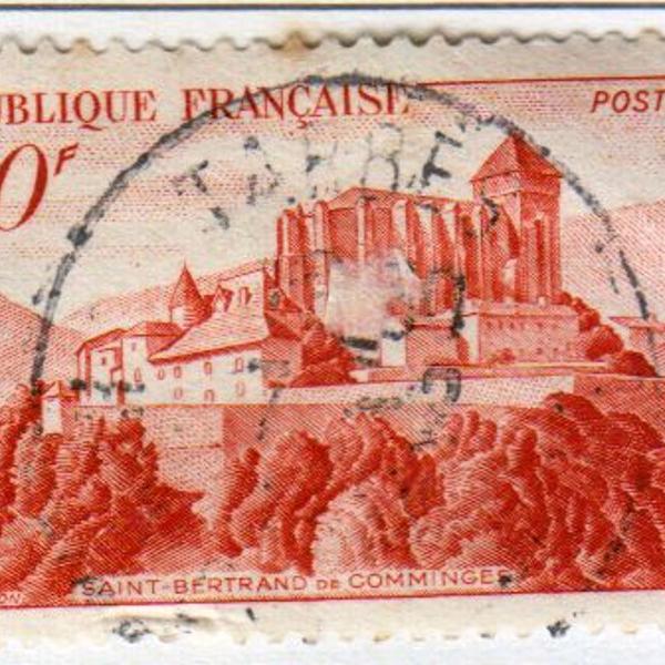 selo postal antigo - frança saint-bertrand-de-comminges