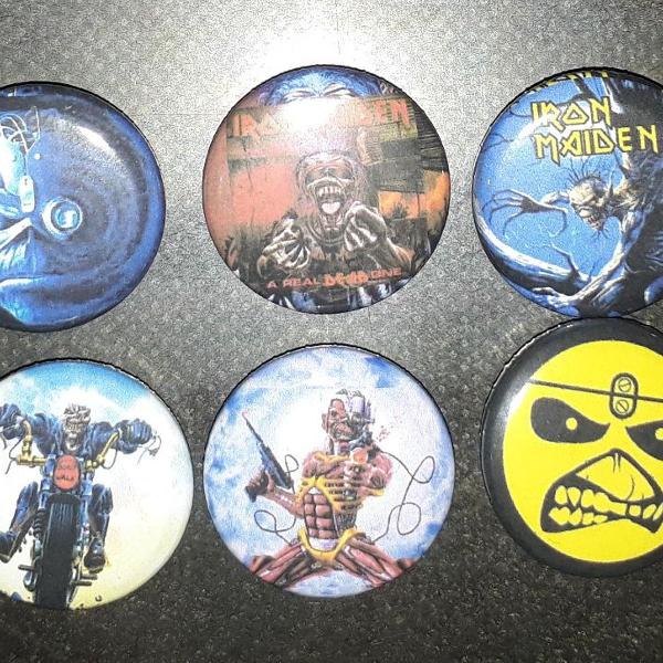 10 botons ima de geladeira iron maiden 2,5 cm