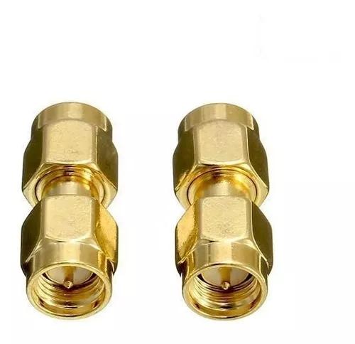 2 Adaptador Conector Wifi Sma Macho X Sma Macho