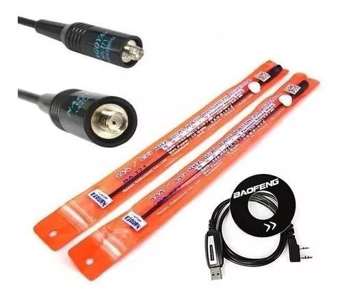 Kit 2 Antena Nagoya 771 P/ Radio Baofeng + 1 Cabo E Cd