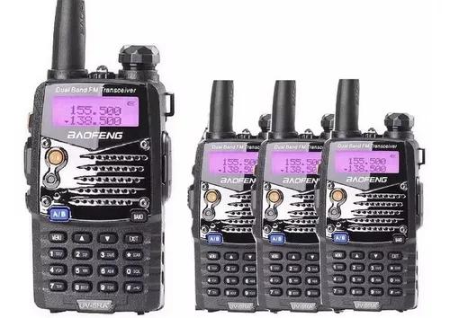 Kit 4 Radios Comunicador Dual Band Baofeng Uv5ra Uhf+fone Fm