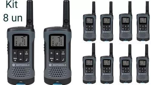 Kit 8un Radio Comunicador Talkabout T200br Cinza Motorola