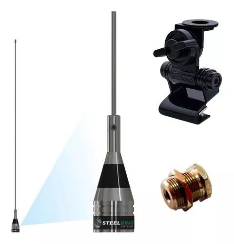 Kit Enfeite Antena Vhf 50cm Suporte Porta Malas Parafuso